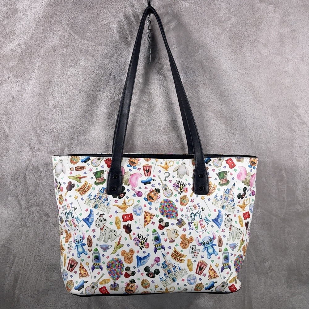 Disney Bibbidi Bobbidi Bling Tote Bag Parks Princess Castle Icons White - Picture 2 of 11